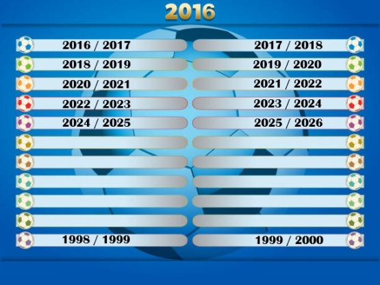 Alle Saisons auf einem Blick 2016 - 2026